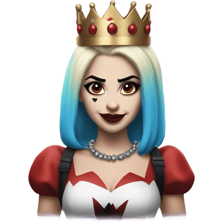 Harley Quinn wearing a crown emoji