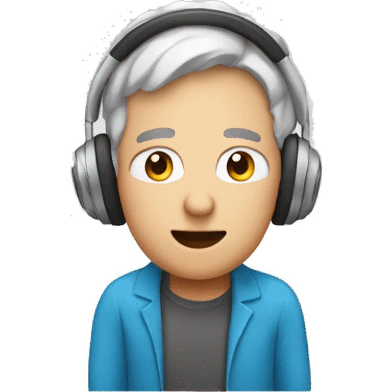 Person with RIC Hearing Aids listening To music emoji