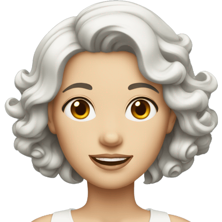 thick white lady with short wavy dark hair emoji