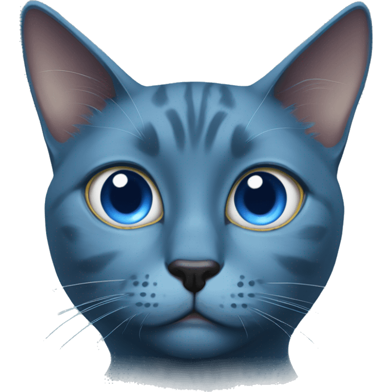 Blue Russian cat missing an eye  emoji