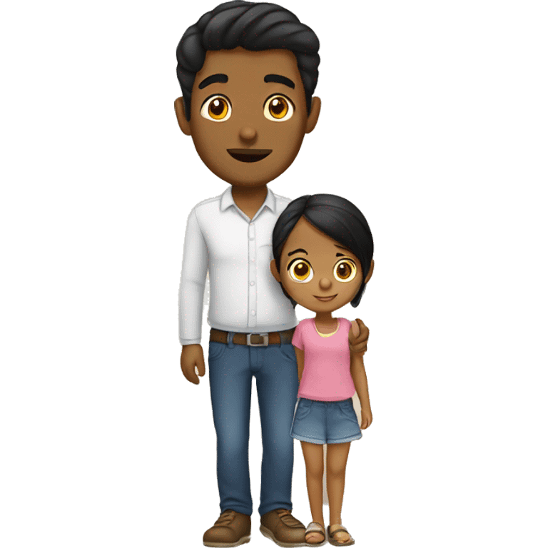 brown man with little Cambodian girl emoji