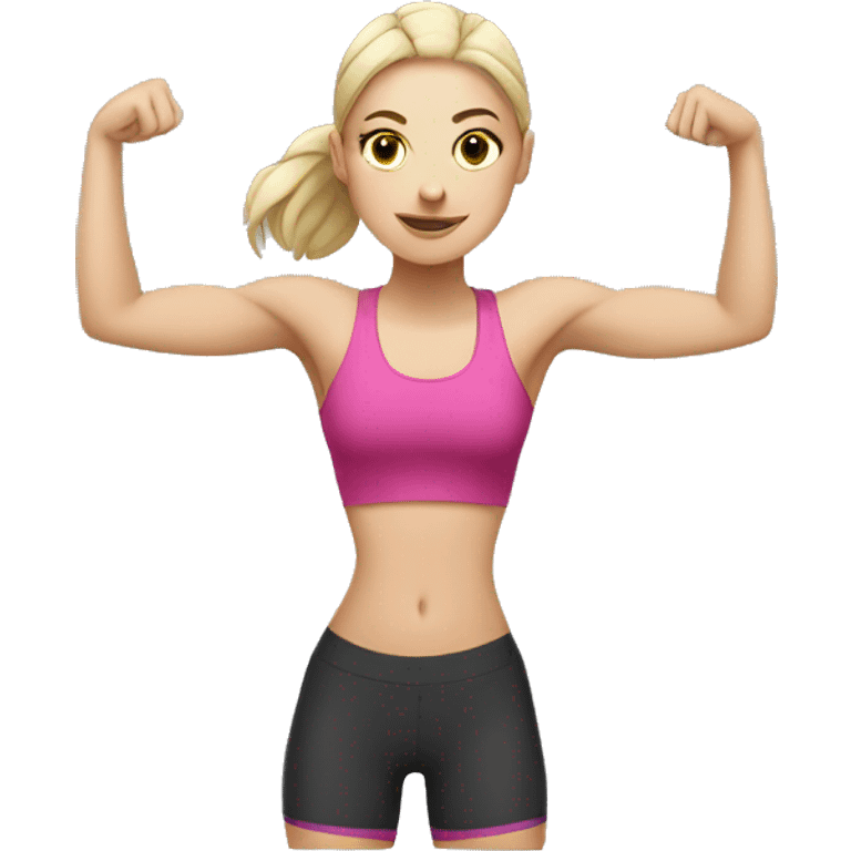 single white girl doing workout emoji