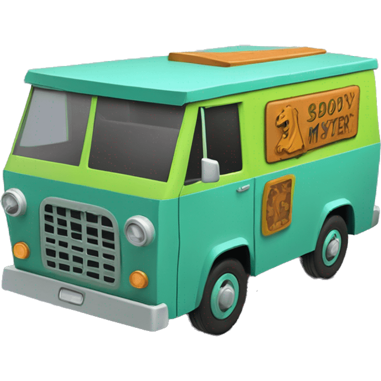 Detailed Papercraft Scooby Doo mystery machine step van emoji