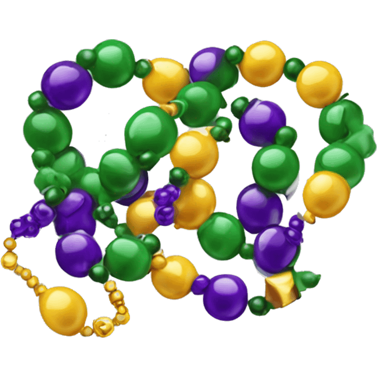 Realistic isolated mardi gras beads emoji