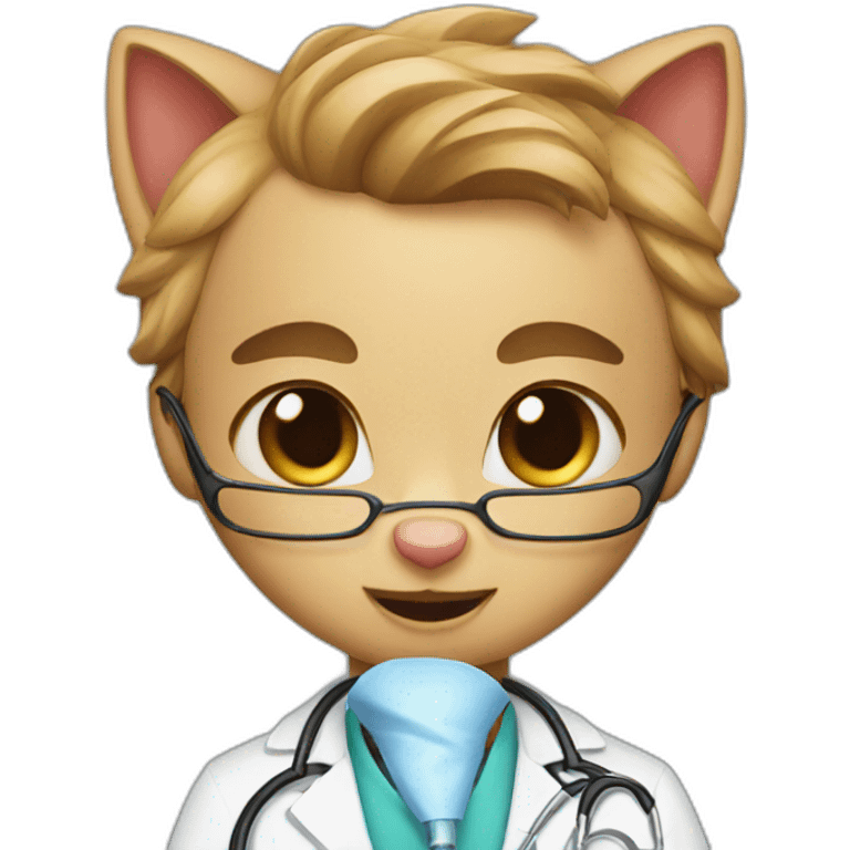 Cat doctor surprise emoji