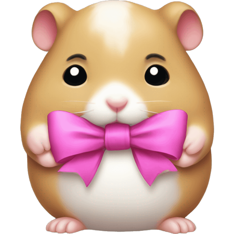 Sad hamster with a pink bow over it’s head emoji