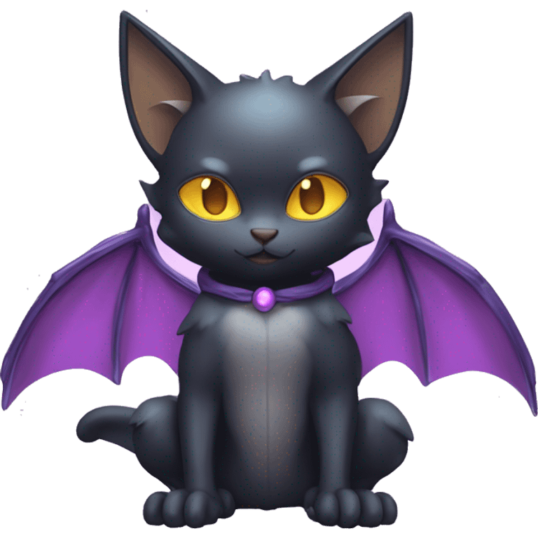 Shiny -Dark-type-Psychic-type-Fakémon-Bat-Cat full body emoji