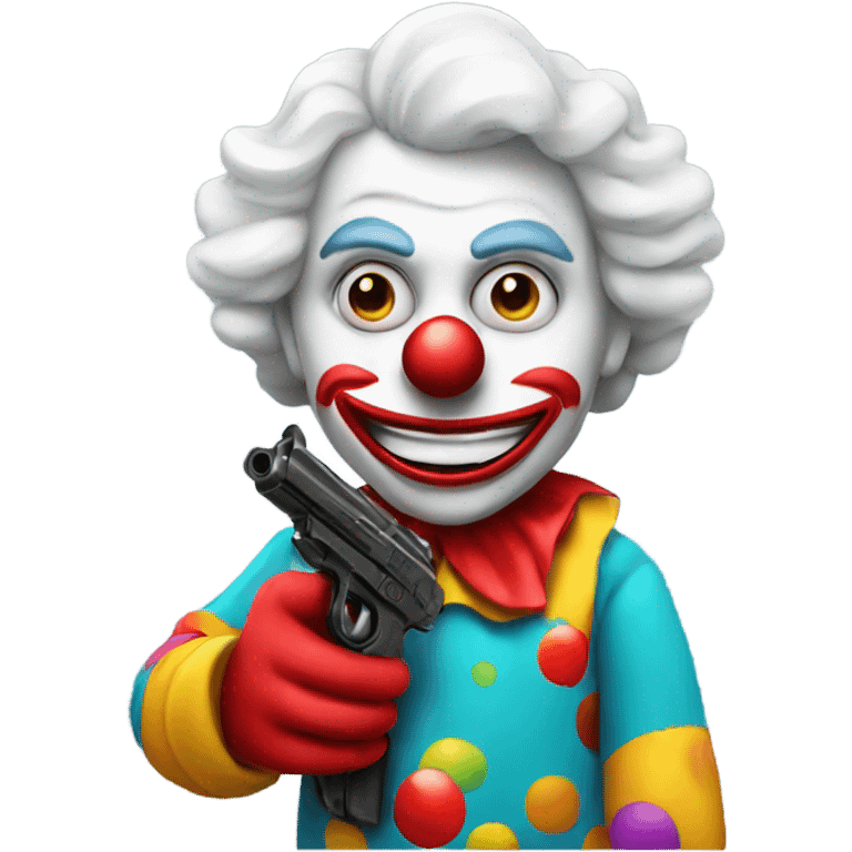 Clown with a toy gun emoji