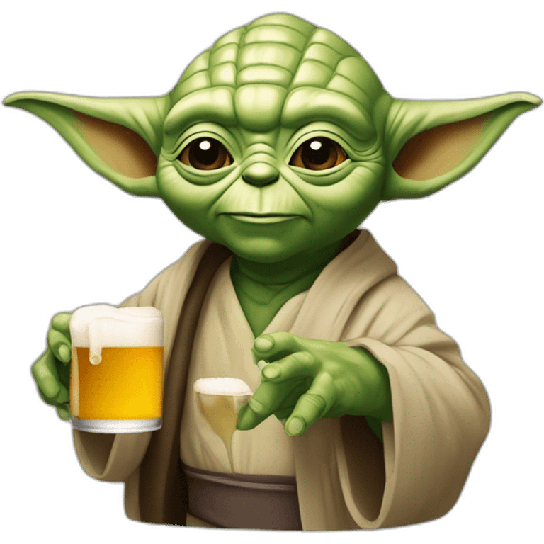 Mètre yoda qui boit une bière emoji