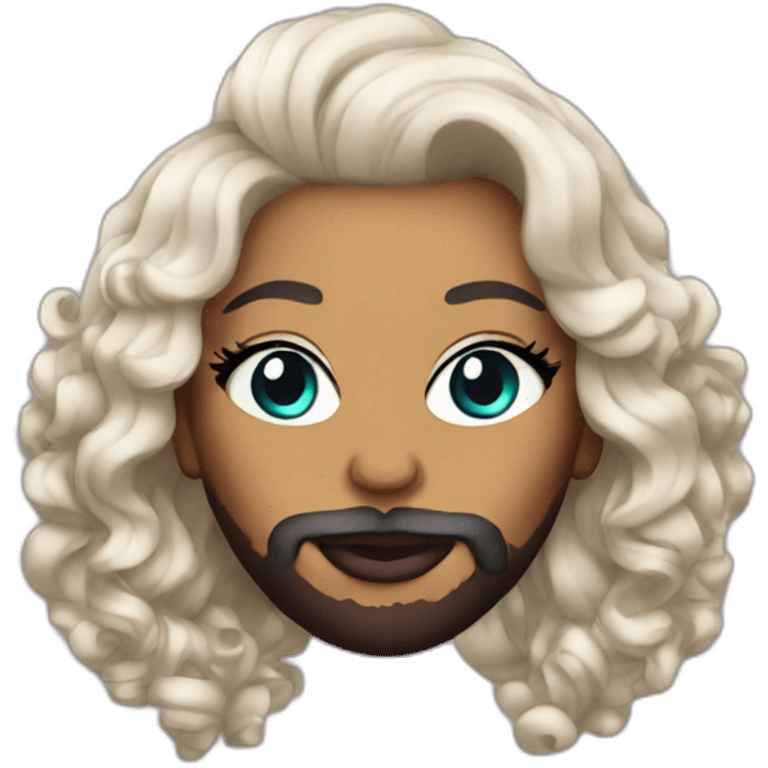 drag queen with beard emoji