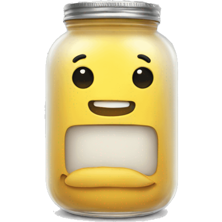 Jar with arms and legs and visage emoji