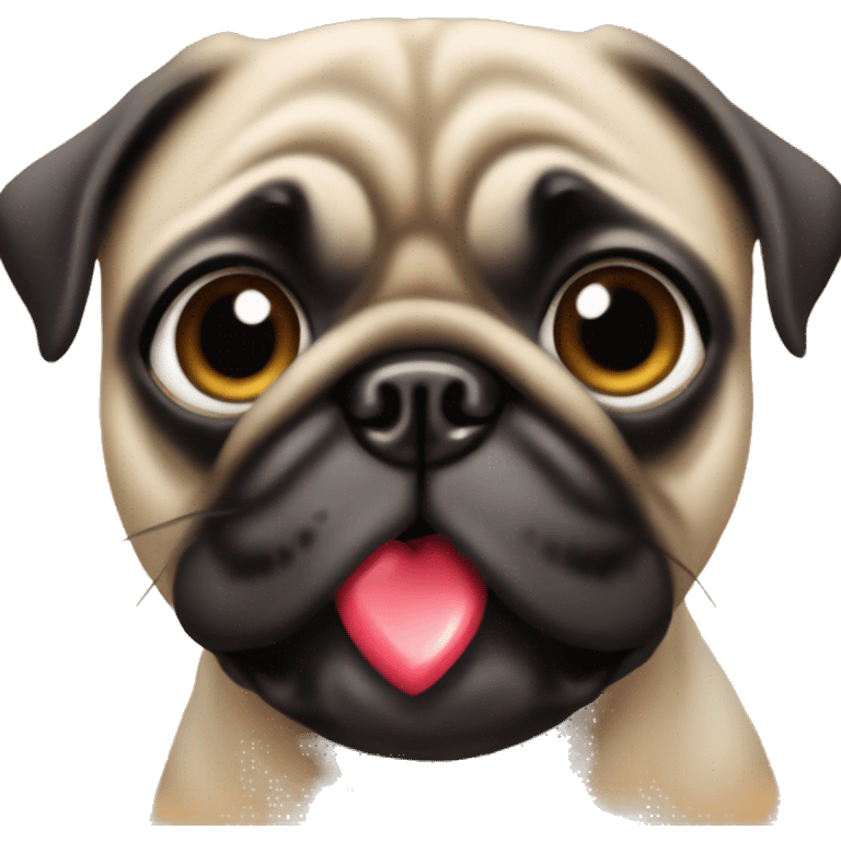 Pug dog with heart eyes emoji