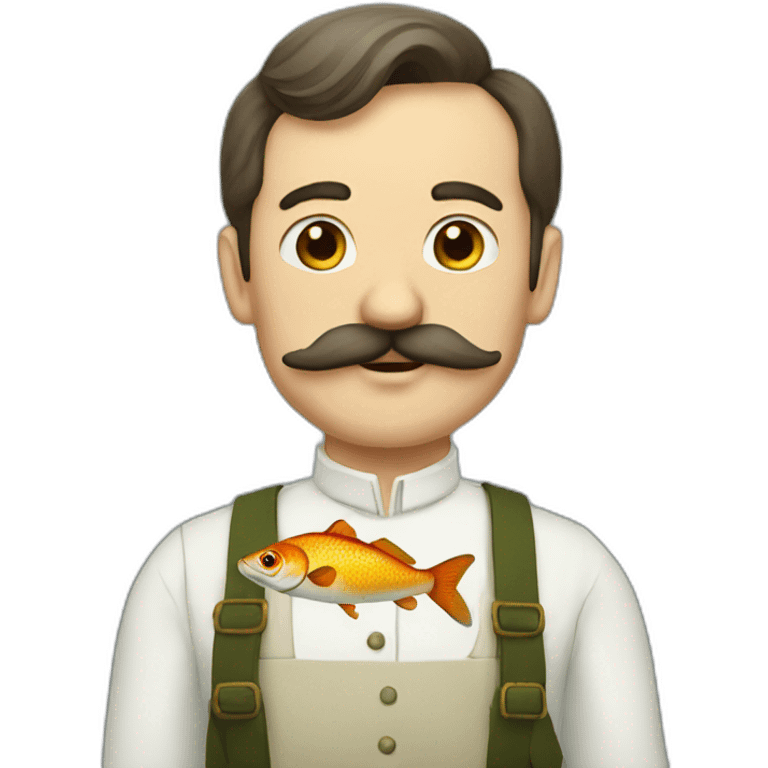 russian moustache husband with fish emoji