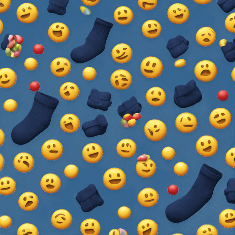 dark blue socks with candies emoji