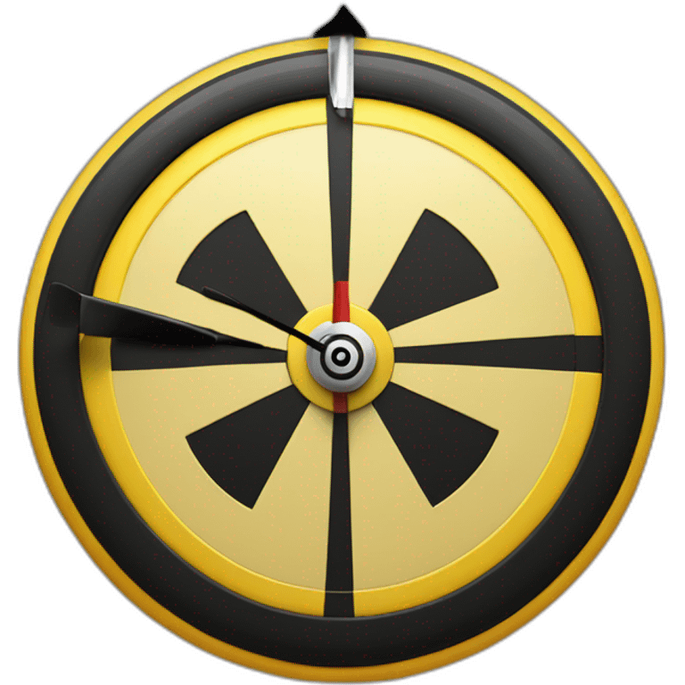 black and yellow bullseye with dart in the middle emoji