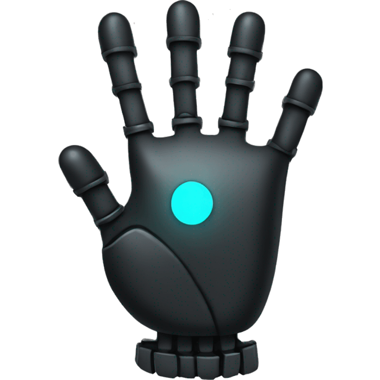 black robotic peace hand emoji