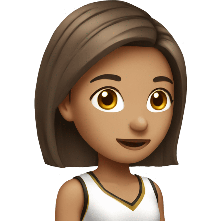 brown straight hair cheerleader girl emoji