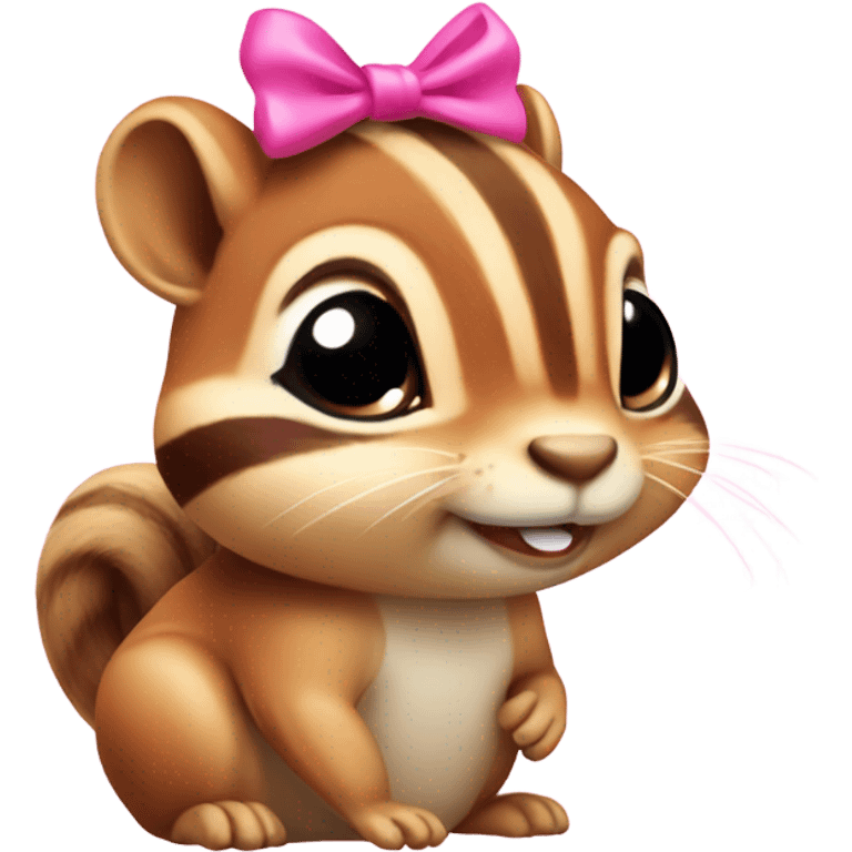 Chipmunk with pink bow emoji