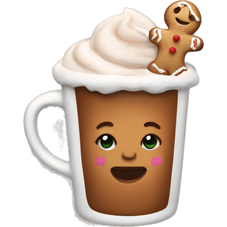 Gingerbread women with hot chocolate  emoji