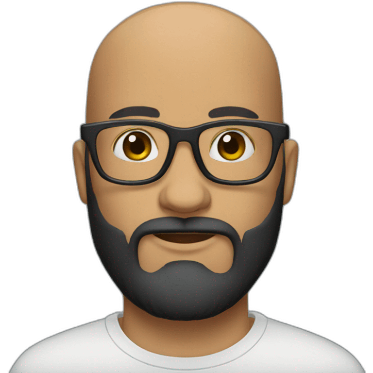 glasses black beard bald guy emoji