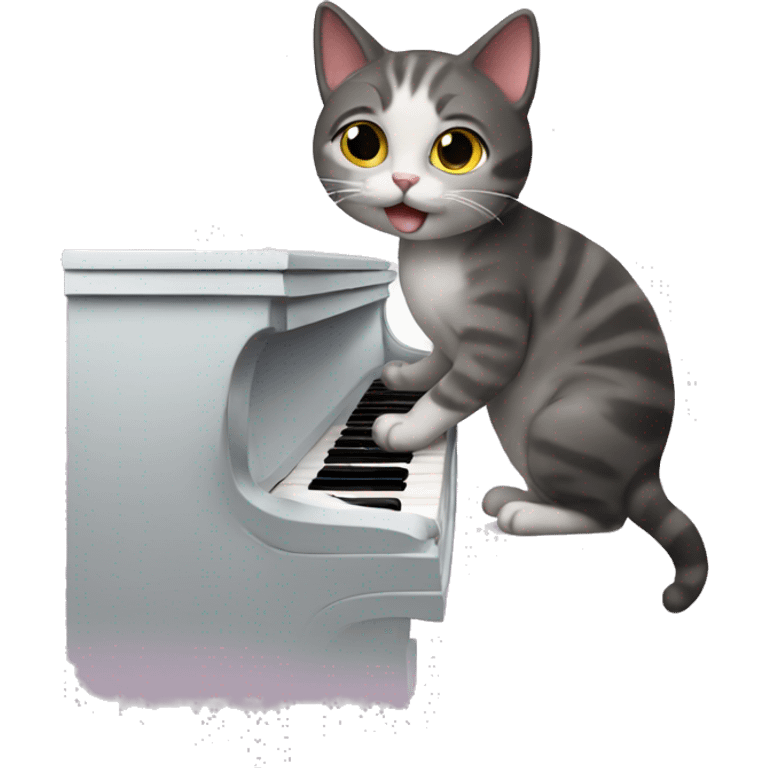 Cat playing a piano emoji