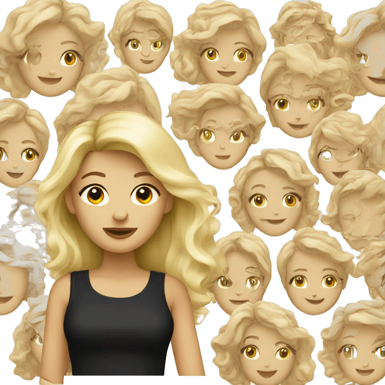 Blonde lady wearing black top emoji