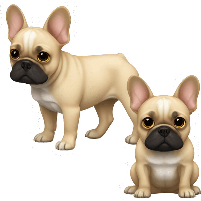 beige french bulldog with back fur over is eyes, as a line, and black snout animated emoji