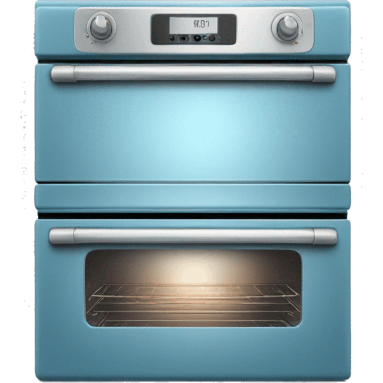 Realistic metallic light blue oven isolated. emoji