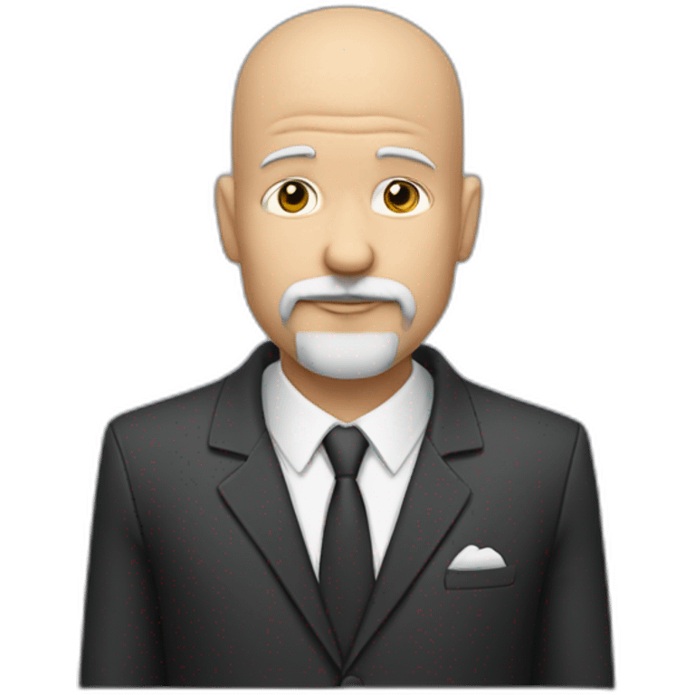 bald guy,-white-goatee,bebop hat, suit emoji