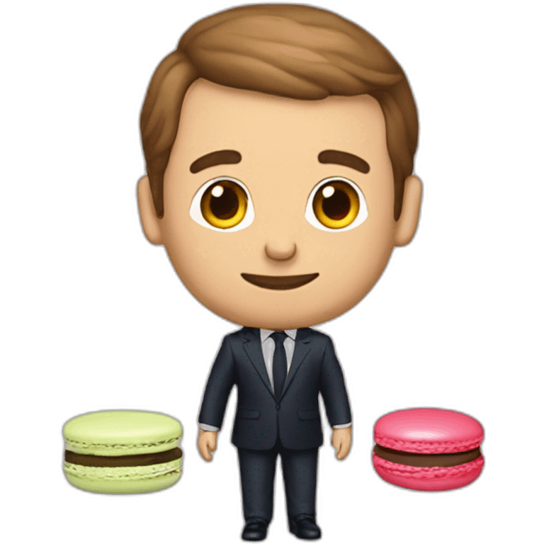 macron with macaron emoji