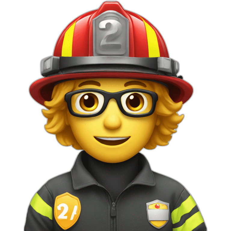 Formula icon with firefighter helmet  emoji