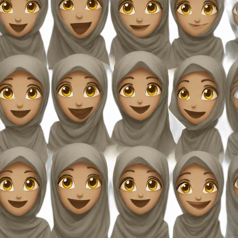 Saudi black woman with hijab giggle emoji