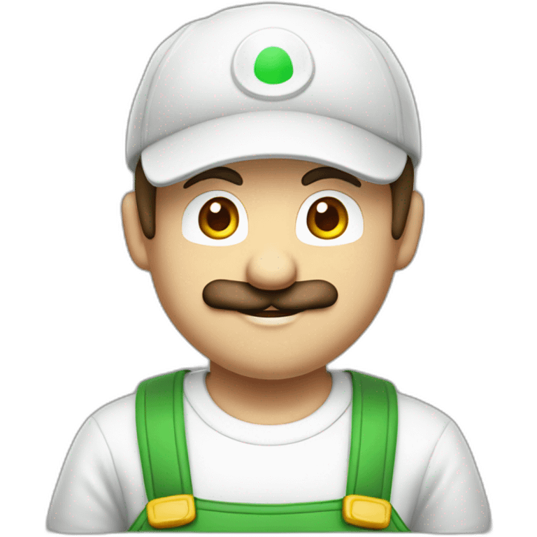 Luigi bros in white overalls And white cap emoji