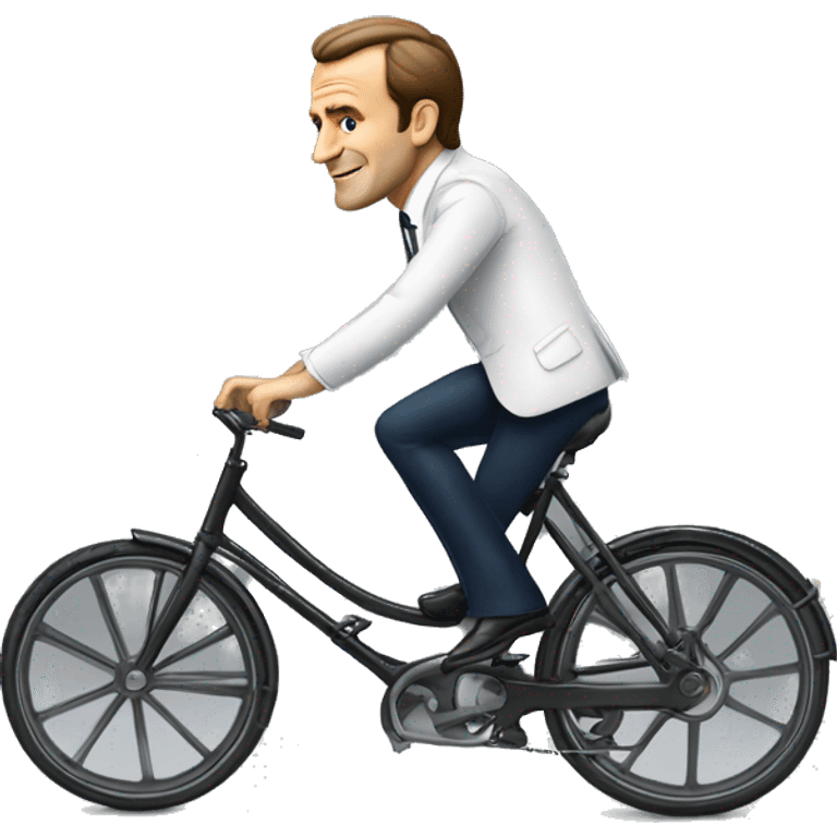 macron sur un vélo  emoji