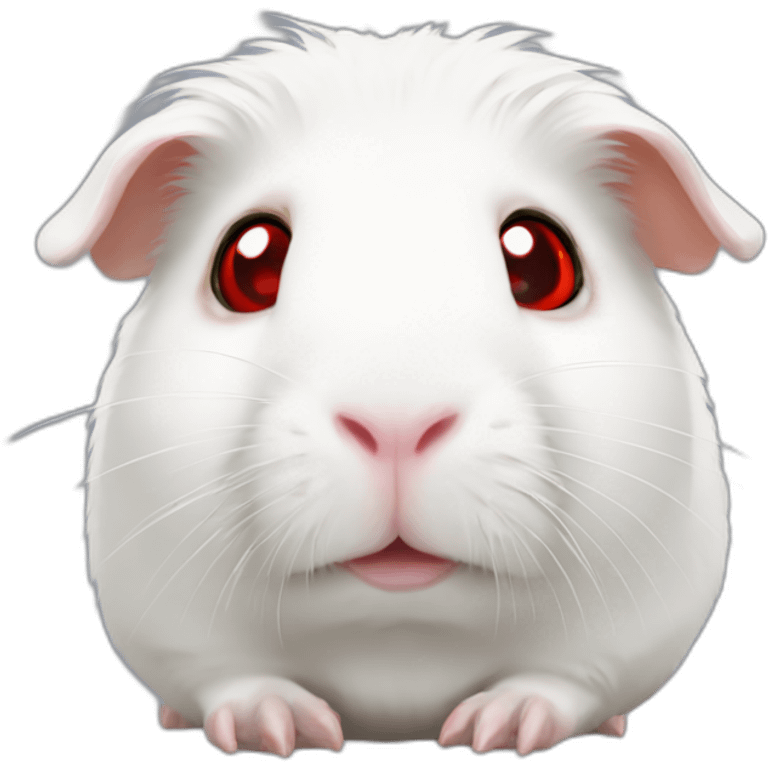 Totally White Guinea pig red eyes emoji