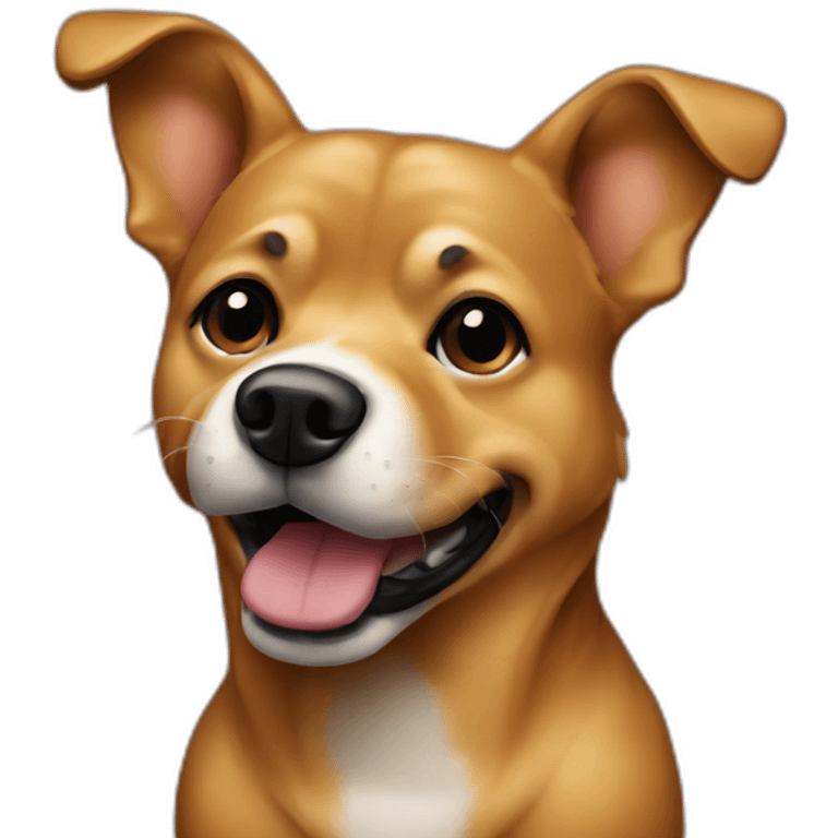 caramel dog stand black mouth emoji