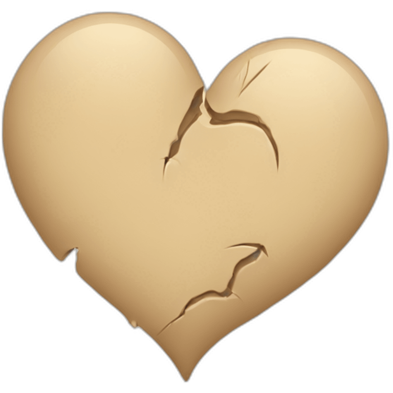 Broken beige heart emoji