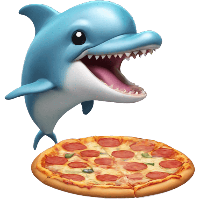 Pastel dolphin eating pizza emoji