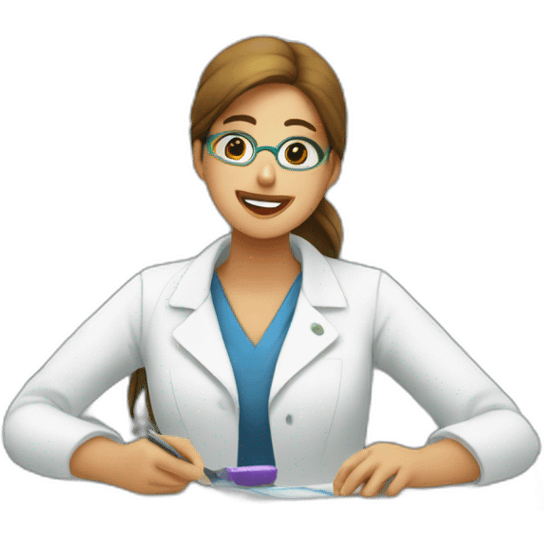 Chica trabajando en una farmacia emoji