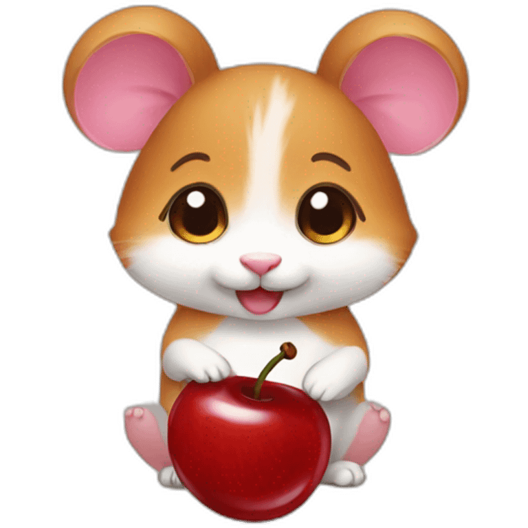 Cherry and hamster emoji