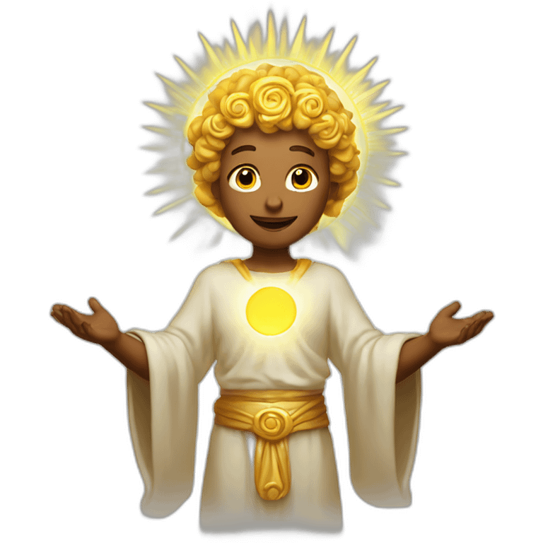 Emote of a divine figure with a radiant halo emoji