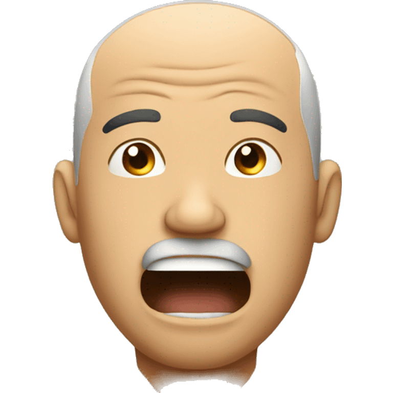 MAN HOLDING BREATH USING STRENGTH WITH MOUTH CLOSED emoji