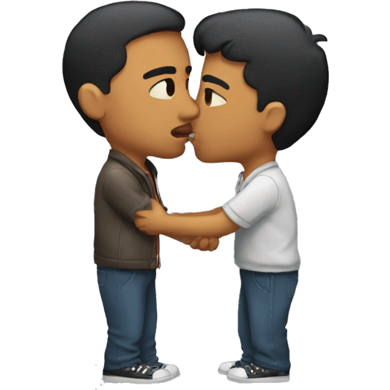 two guys kissing emoji