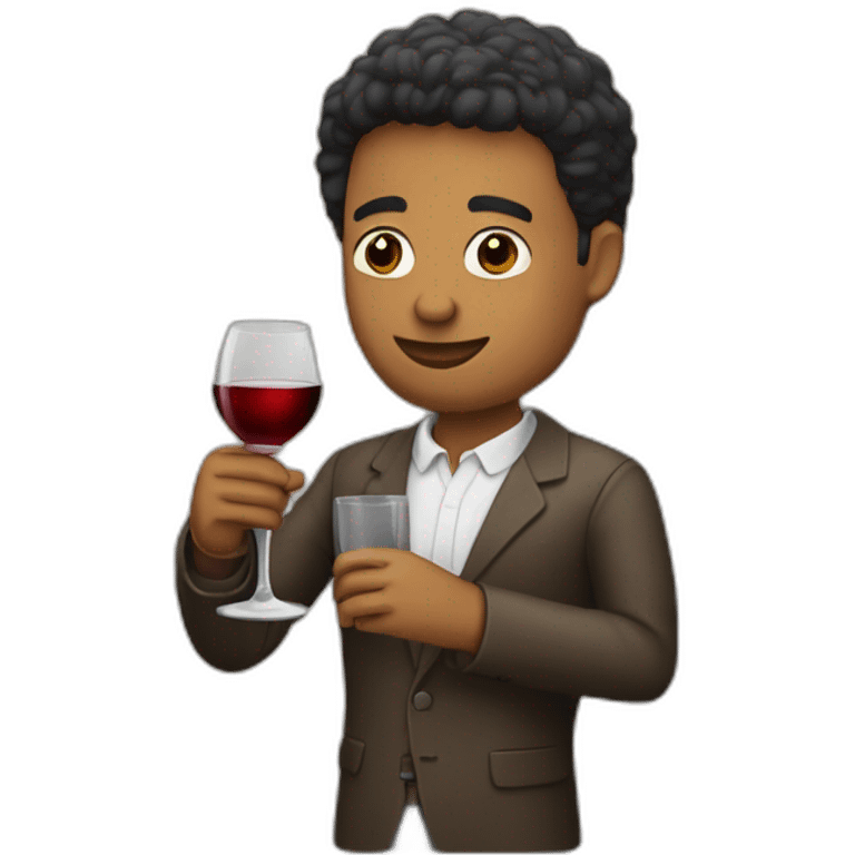 Wendell carvalho drinking a wine emoji