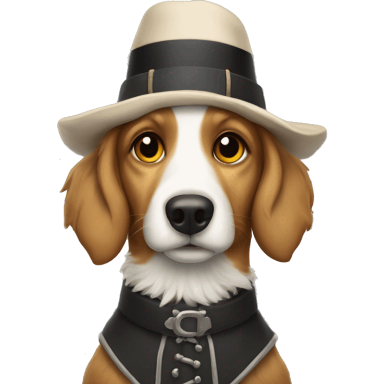 Aussie dog with pilgrim outfit emoji