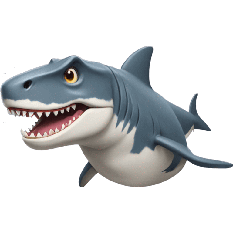 Trex combined with a shark emoji