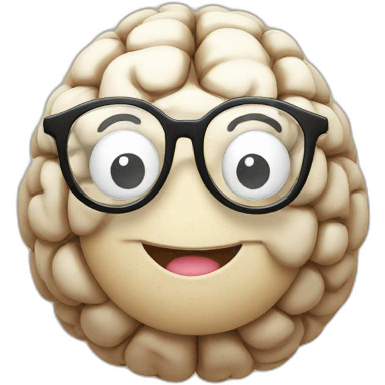 Happy brain with glasses  emoji