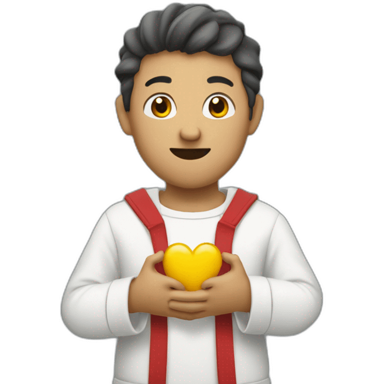 Gojo holding a heart emoji