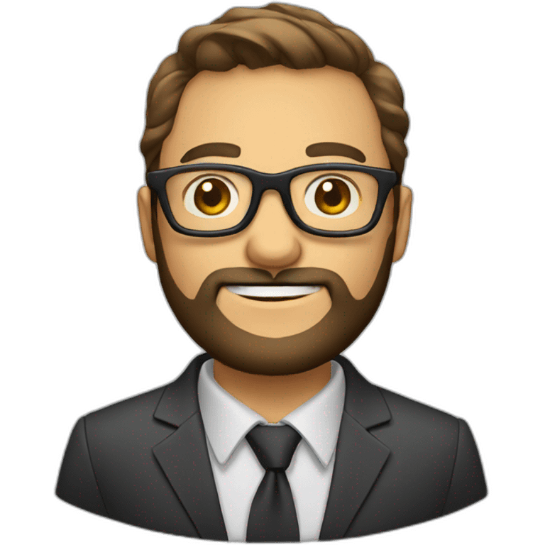 Business handsome man with beard and glasses emoji