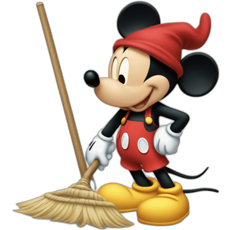 Mickey Mouse sweeping emoji